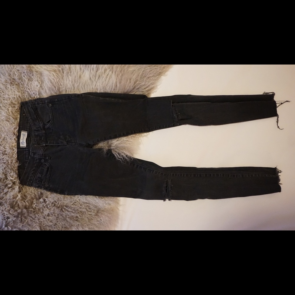 Madewell Black Distressed Skinny Jeans